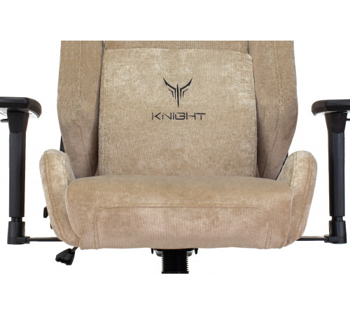 Кресло игровое Knight N1 Fabric бежевый Light-21 с подголов. крестов. металл