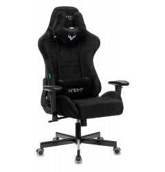Кресло игровое Zombie VIKING KNIGHT Fabric черный Light-20 с подголов. крестов. металл
