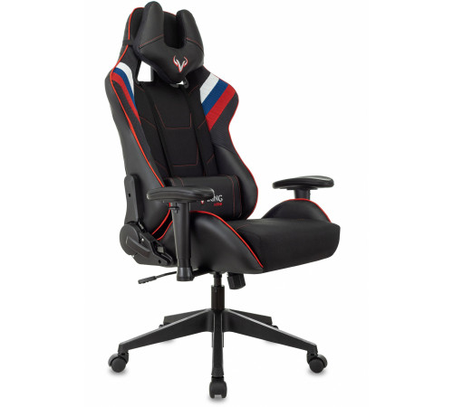 Кресло игровое Zombie VIKING 4 AERO белый/синий/красный ткань/эко.кожа с подголов. крестов. пластик
