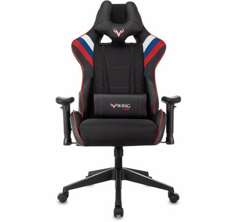 Кресло игровое Zombie VIKING 4 AERO белый/синий/красный ткань/эко.кожа с подголов. крестов. пластик
