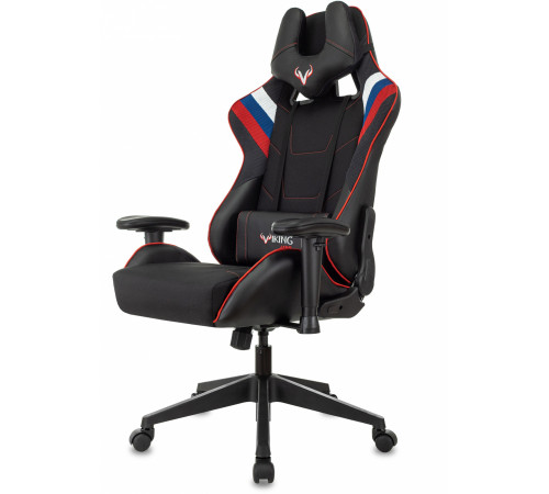 Кресло игровое Zombie VIKING 4 AERO белый/синий/красный ткань/эко.кожа с подголов. крестов. пластик
