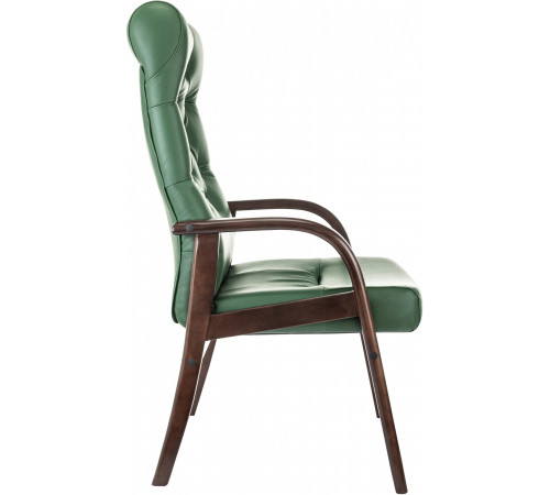 Кресло офисное Бюрократ T-9928WALNUT-CF зеленый кожа на ножках дерево