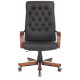 Кресло руководителя Бюрократ T-9928WALNUT/ECO черный эко.кожа крестов. металл/дерево
