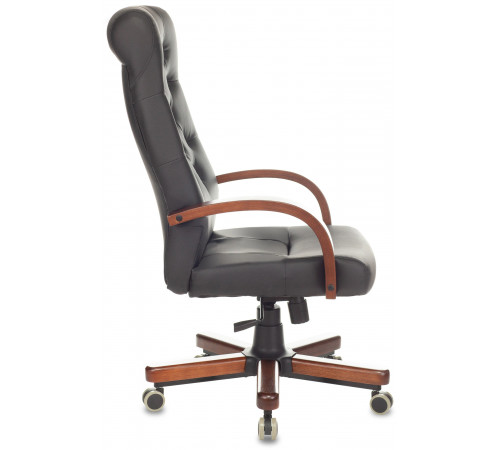 Кресло руководителя Бюрократ T-9928WALNUT/ECO черный эко.кожа крестов. металл/дерево
