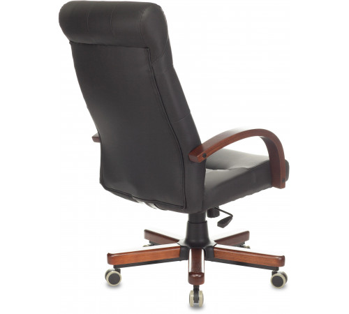 Кресло руководителя Бюрократ T-9928WALNUT/ECO черный эко.кожа крестов. металл/дерево
