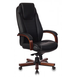Кресло руководителя Бюрократ T-9923WALNUT черный кожа крестов. металл/дерево
