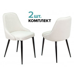 Стул для дома Бюрократ KF-5_2 комплект 2шт молочный Velvet 20 металл черный на ножках (KF-5/VELV20_2)
