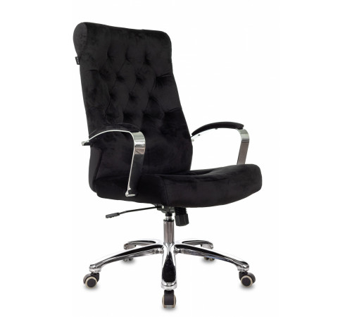 Кресло руководителя Бюрократ T-9928SL Fabric черный Italia Black крестов. металл хром
