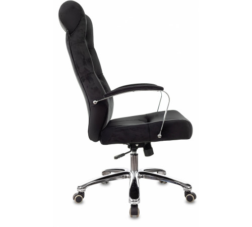 Кресло руководителя Бюрократ T-9928SL Fabric черный Italia Black крестов. металл хром
