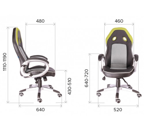 Геймерское кресло Everprof Drive TM Ткань+Экокожа Зеленый
