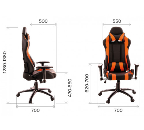 Геймерское кресло Everprof Lotus S2 Экокожа Оранжевый