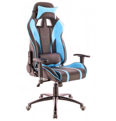 Геймерское кресло Everprof Lotus S16 Экокожа Голубой/Черный